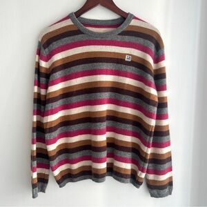 Cute vintage colorful striped wool blend sweater